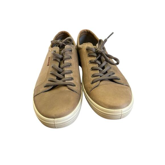 Ecco Men's Soft 7 Lace-up Leather Cap Toe Sneaker Navajo Brown Size 11/45 - Picture 3 of 9